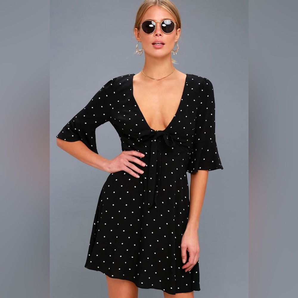 Free People Black and White Polka Dot Dress